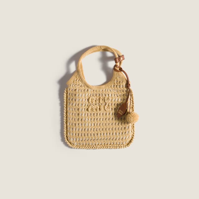 Miu Miu Ivy raffia crochet handbag