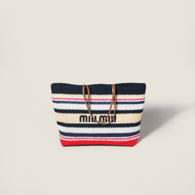 Miu Miu Raffia-effect woven tote bag