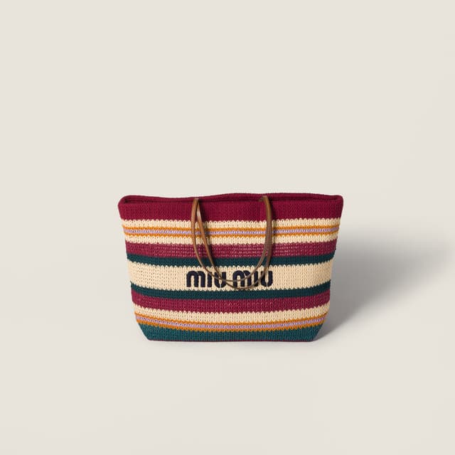 Miu Miu Raffia-effect woven tote bag