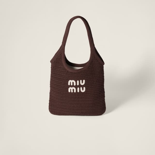 Miu Miu Ivy raffia-effect woven tote bag