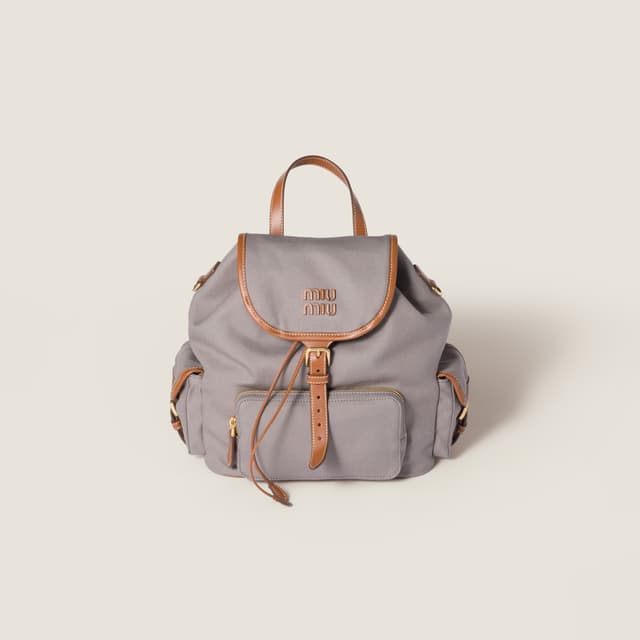 Miu Miu Canvas and leather backpack