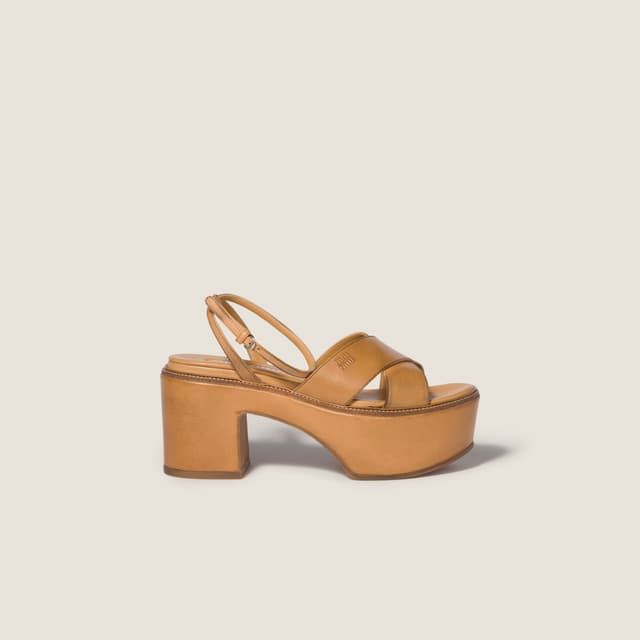 Miu Miu Leather platform sandals