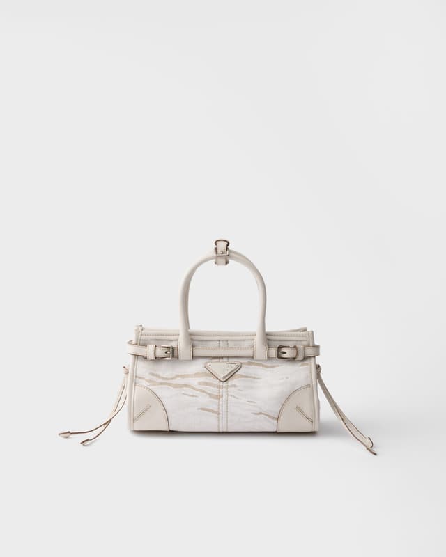 Prada Prada Bonnie small printed linen and leather handbag