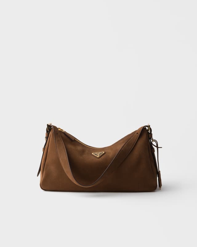 Prada Prada Aimée large nubuck leather shoulder bag