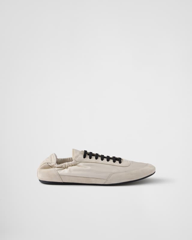 Prada Collapse Re-Nylon and suede sneakers