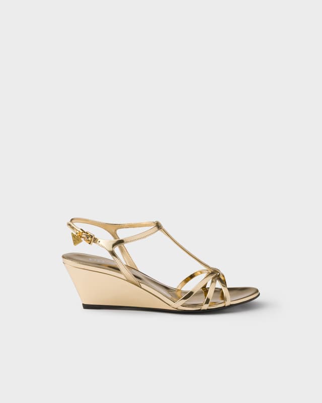 Prada Metallic leather sandals