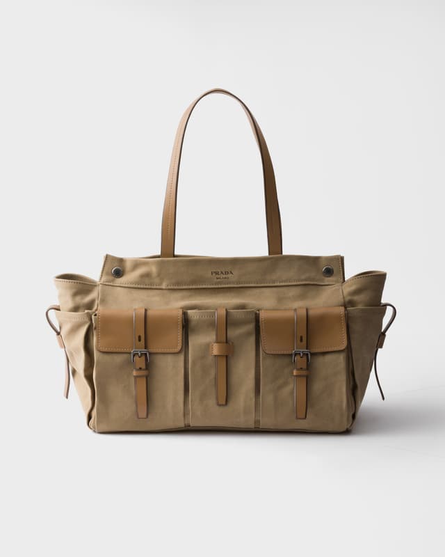 Prada Prada Route canvas and leather tote bag