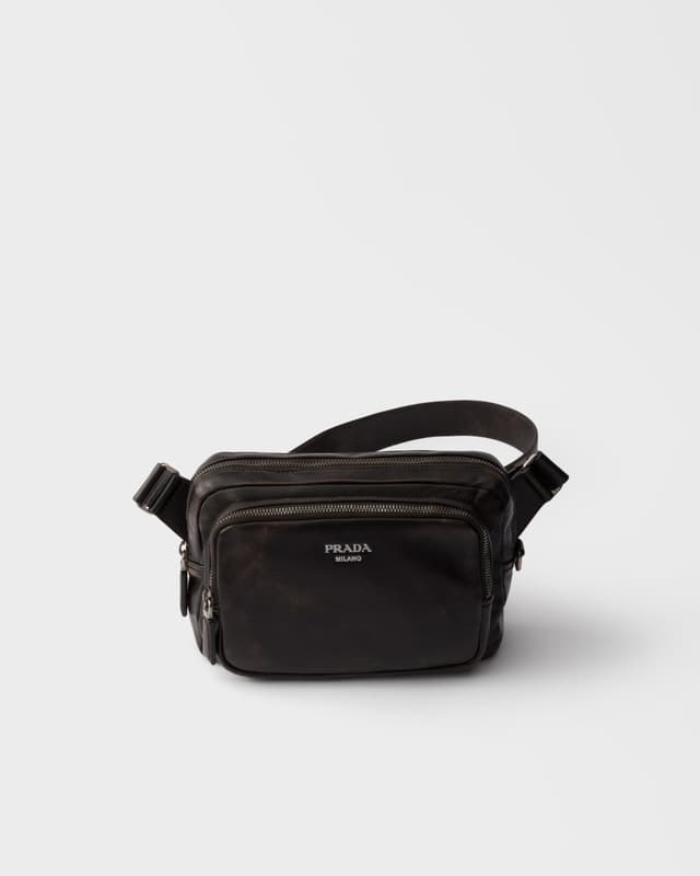 Prada Distressed nappa leather shoulder bag