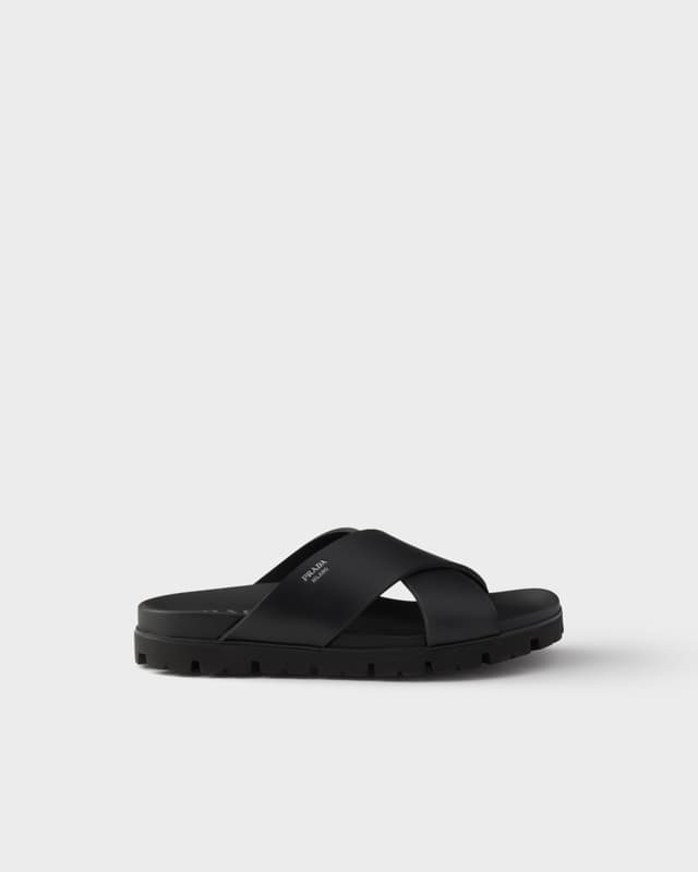 Prada Crisscross rubber slides