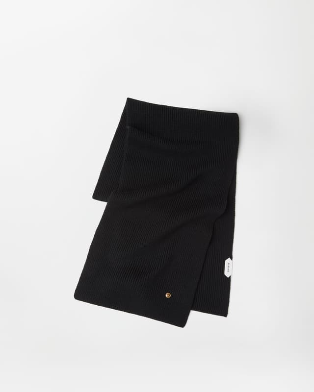 Versace ribbed wool knit scarf