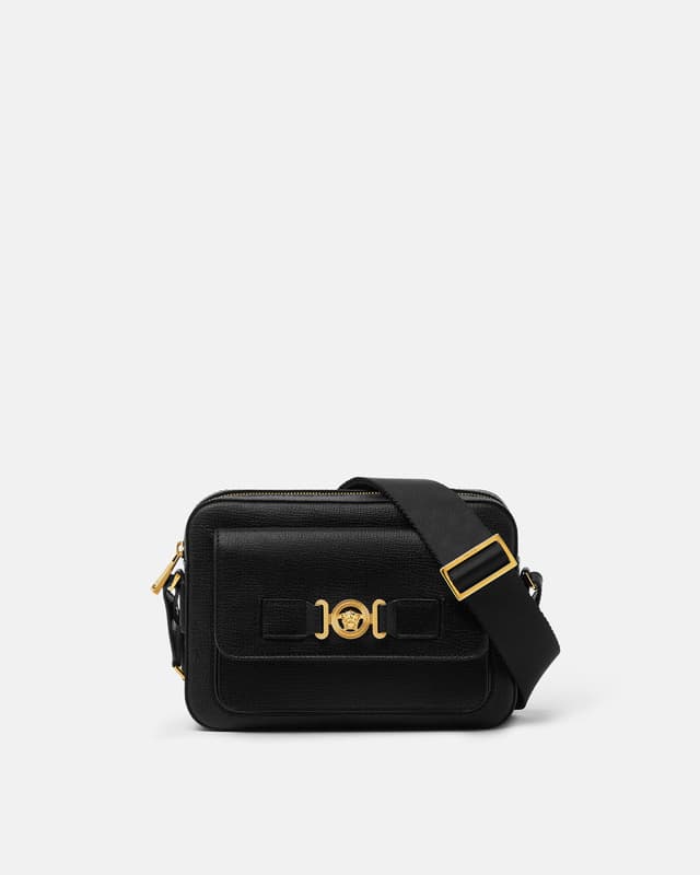 Versace medusa biggie leather messenger bag