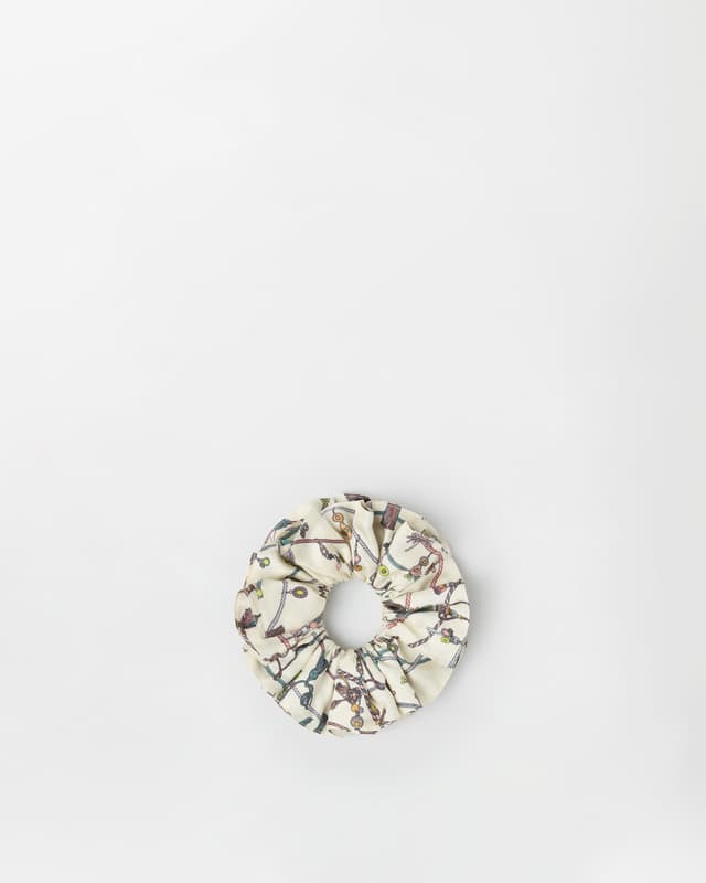 Versace printed silk twill scrunchie