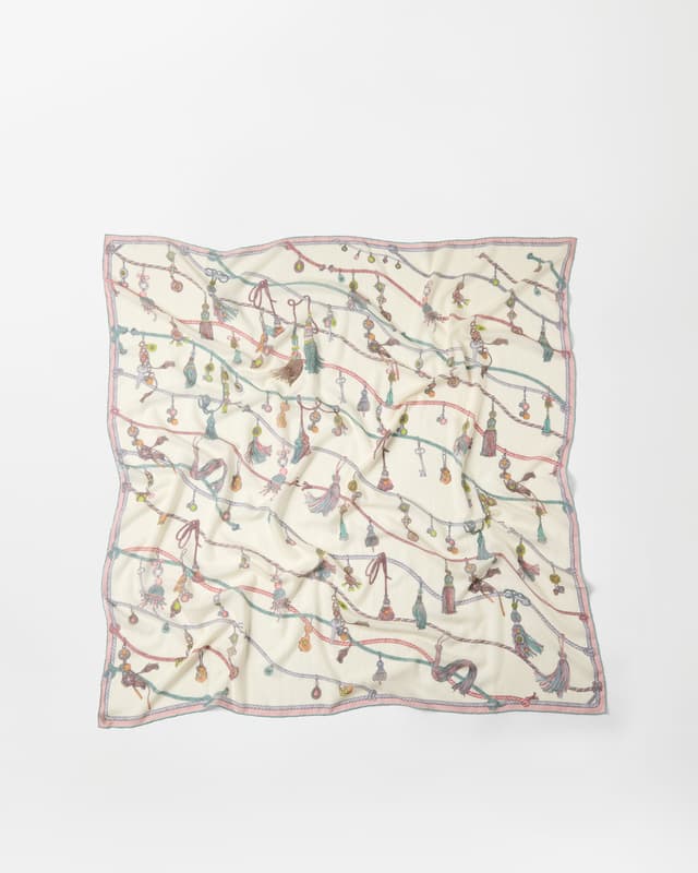 Versace printed wool and silk shawl 140 cm