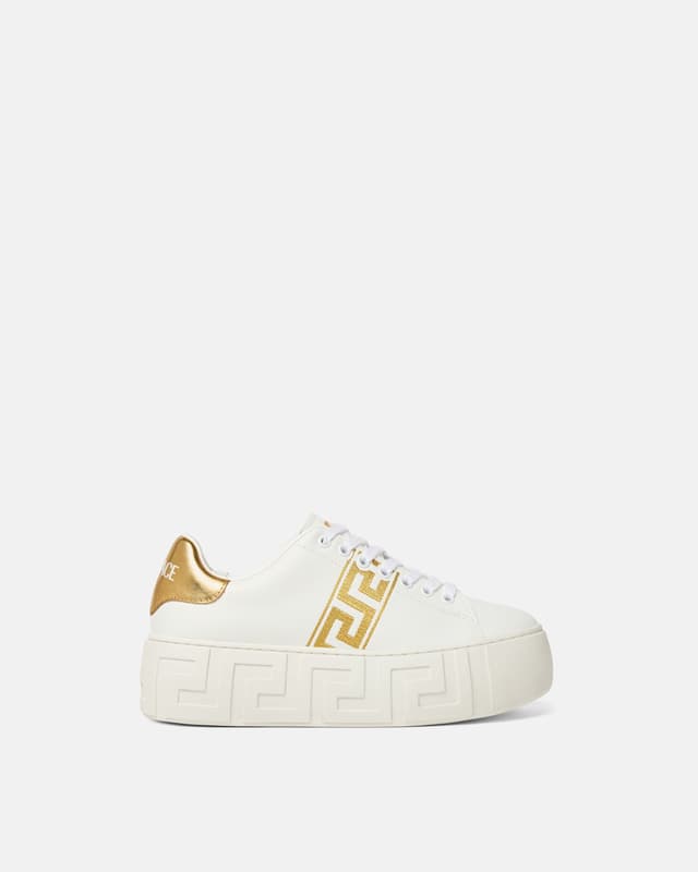 Versace la greca embroidered platform sneakers