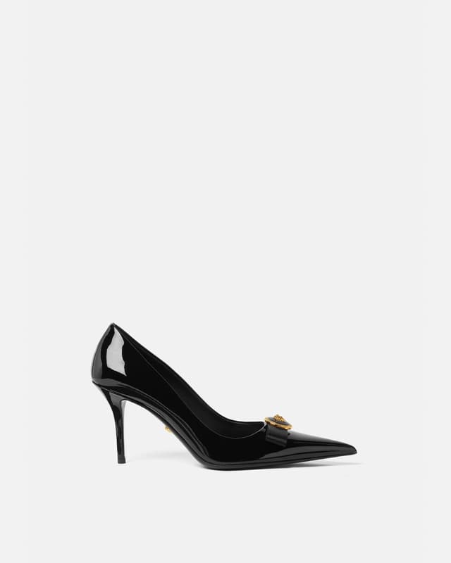 Versace gianni ribbon patent pumps 85 mm