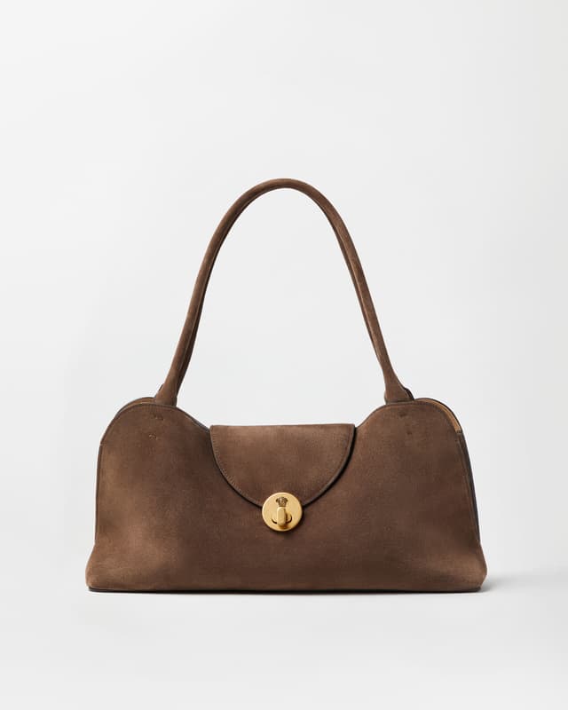 Versace vivian suede eastwest shoulder bag