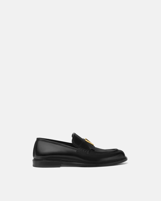 Versace v leather loafers