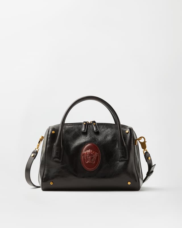 Versace roomy leather boston bag