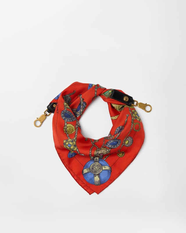 Versace printed silk scarf charm 55 cm