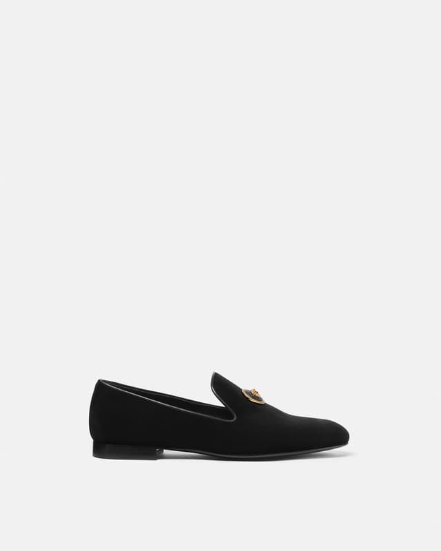 Versace medusa velvet slippers