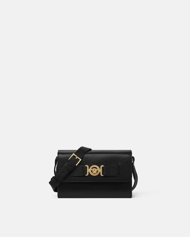 Versace medusa biggie leather messenger bag