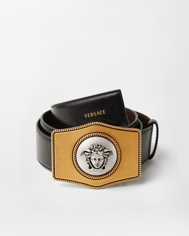 Versace leather belt 4 cm