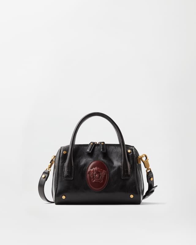 Versace roomy small leather boston bag