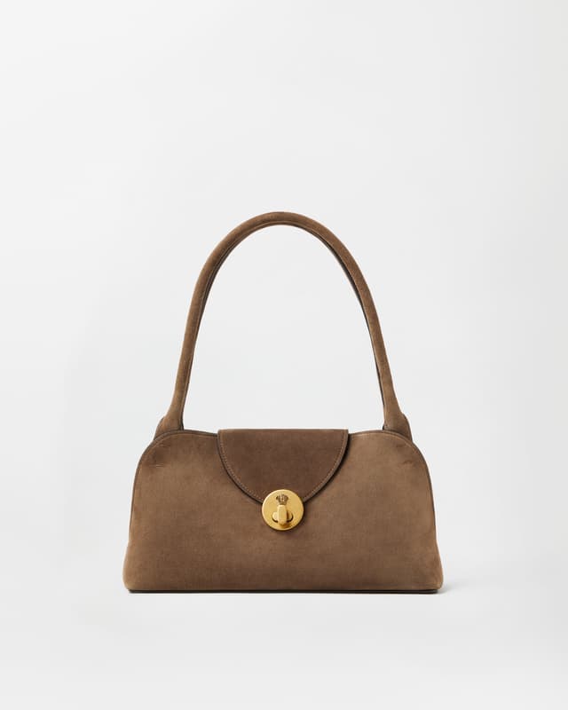 Versace vivian small suede eastwest shoulder bag