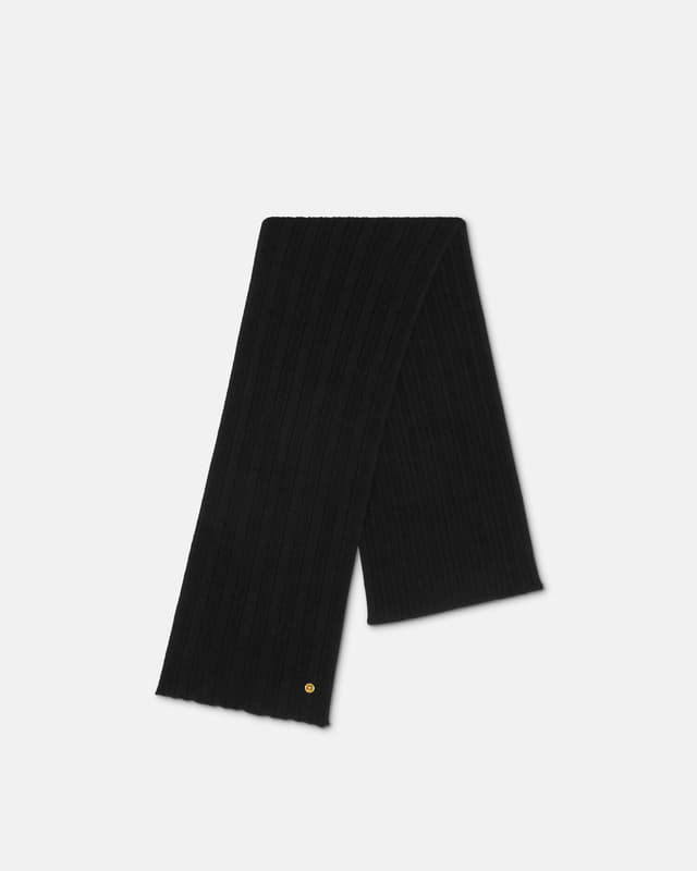 Versace ribbed wool knit scarf
