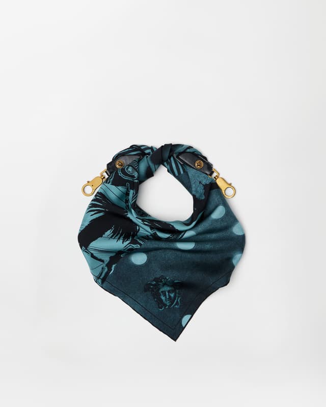 Versace printed silk scarf charm 55 cm